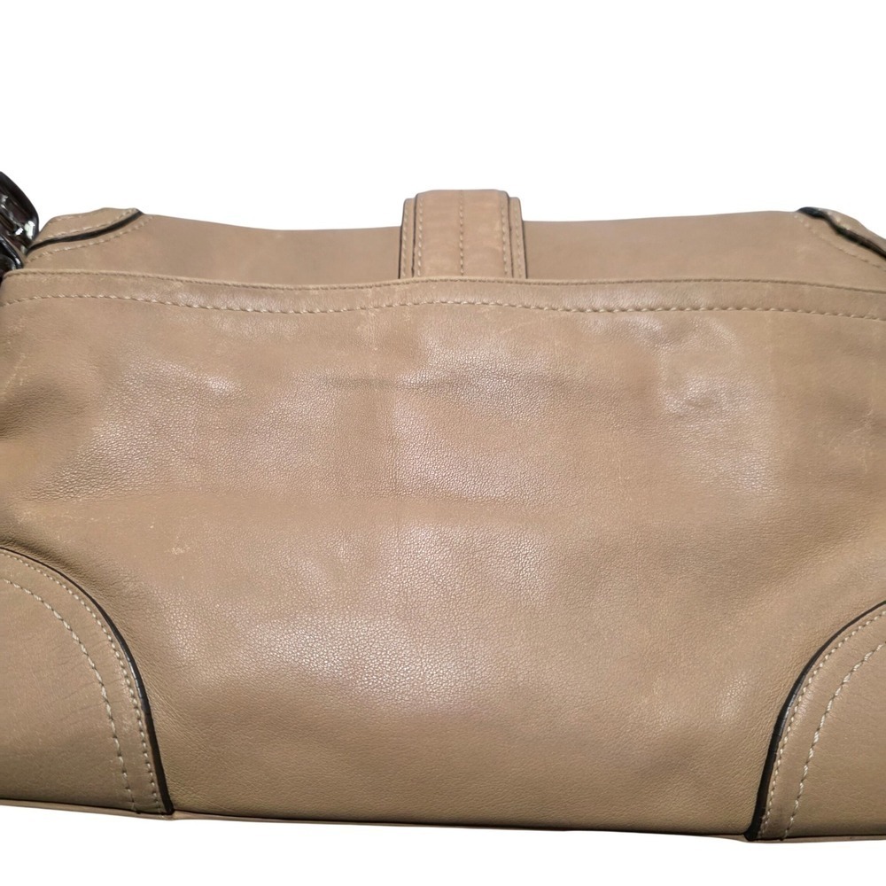 Coach Soho Buckle Flap Y2K Shoulder Bag Classic Style Leather Camel Tan Brown - Picture 12 of 13
